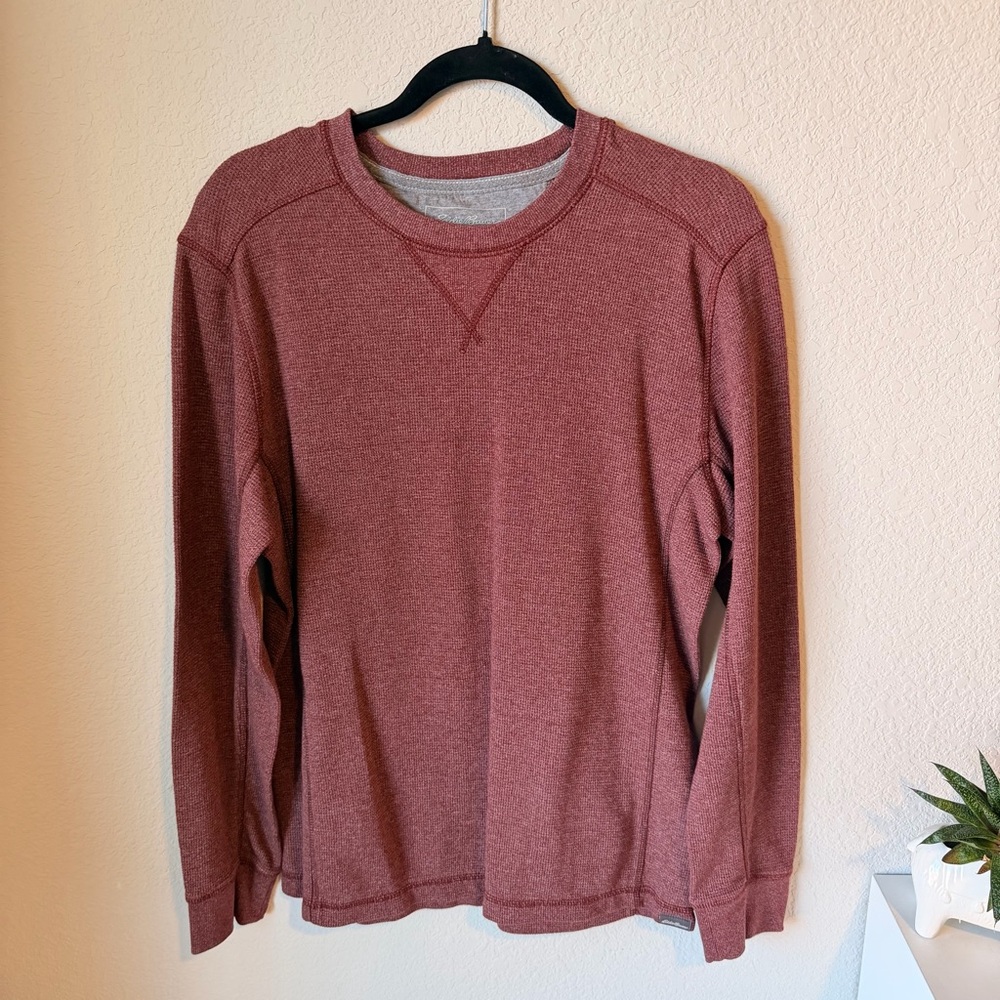 Eddie Bauer Thermal Size Medium Shirt Burgundy